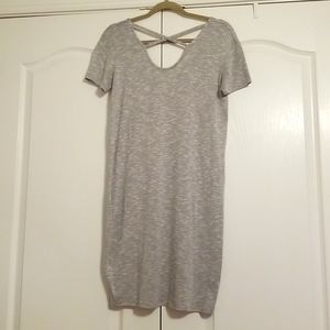 Juicy Couture Light Gray Criss Cross Short Sleeve T-shirt Sweater Dress